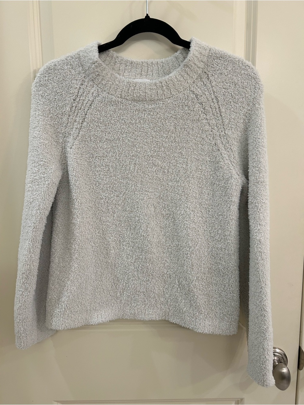 FREE WITH BUNDLE stars above Light Gray Plush Crewneck Sweater